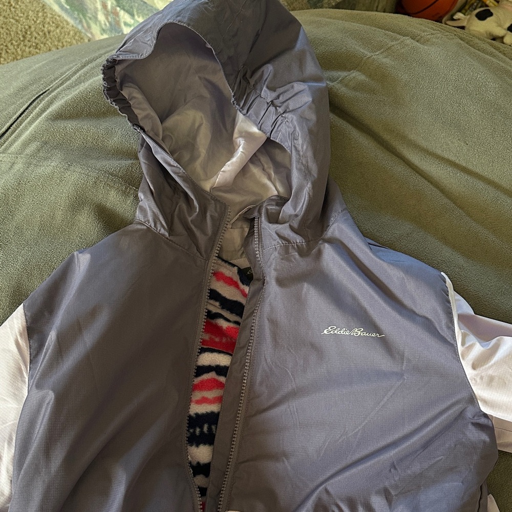 Eddie Bauer Kids two toned Purple Hooded Raincoat and jacket.